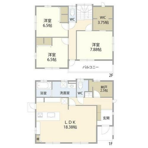 愛知県瀬戸市下陣屋町（一戸建）の賃貸物件の間取り