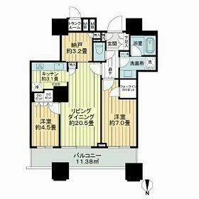 パークシティ大崎ザタワー｜東京都品川区北品川５丁目(賃貸マンション2SLDK・4階・66.98㎡)の写真 その2