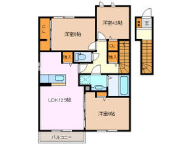 三重県鈴鹿市野町西３丁目（賃貸アパート3LDK・2階・74.06㎡） その2