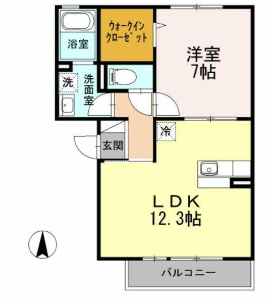 コンフィデンテⅡ 302｜神奈川県厚木市妻田西３丁目(賃貸アパート1LDK・2階・46.47㎡)の写真 その2