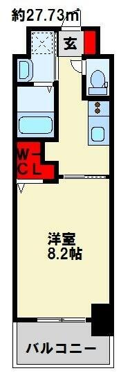 ラ・フェリス下到津 605｜福岡県北九州市小倉北区下到津２丁目(賃貸マンション1K・6階・27.73㎡)の写真 その2