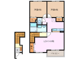 三重県三重郡川越町大字北福崎（賃貸アパート2LDK・2階・62.28㎡） その2