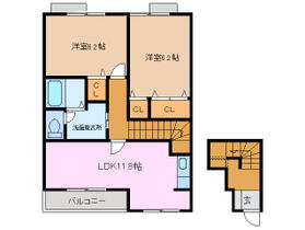 三重県鈴鹿市南堀江１丁目（賃貸アパート2LDK・2階・64.43㎡） その2