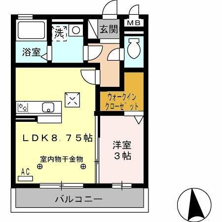 ネオステージ 102｜愛知県北名古屋市徳重土部(賃貸アパート1LDK・1階・32.10㎡)の写真 その2
