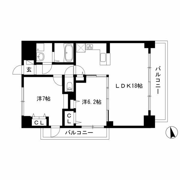 Ａｌｂａ　Ｇｒａｎｄｅ　千種｜愛知県名古屋市千種区松軒１丁目(賃貸マンション2LDK・2階・69.78㎡)の写真 その2