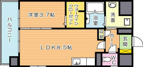 グランドハイツ黒崎｜福岡県北九州市八幡西区藤田２丁目(賃貸マンション1LDK・3階・35.10㎡)の写真 その2