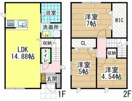 福岡県北九州市小倉南区中吉田３丁目（賃貸一戸建3LDK・--・76.80㎡） その2