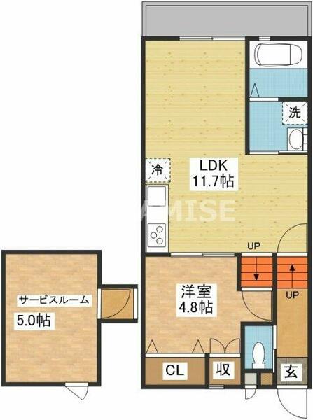 ｍｏｄｅｒｎ　ｐａｌａｚｚｏ住吉ヒルズ 102｜長崎県長崎市泉２丁目(賃貸アパート1SLDK・1階・40.00㎡)の写真 その2