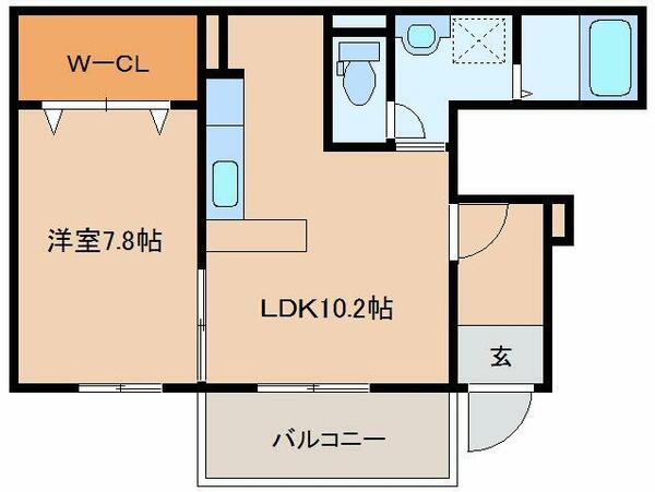 奈良県橿原市上品寺町(賃貸アパート1LDK・1階・42.58㎡)の写真 その2