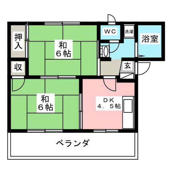 フラワーハイツ｜埼玉県所沢市東町(賃貸アパート2DK・1階・38.07㎡)の写真 その2
