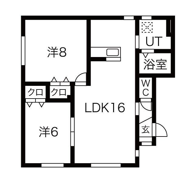 北海道札幌市東区本町二条３丁目(賃貸アパート2LDK・2階・61.89㎡)の写真 その2