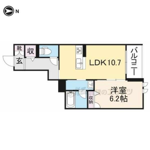 奈良県大和高田市大中東町(賃貸マンション1LDK・2階・43.83㎡)の写真 その2