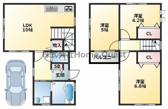 本郷２丁目戸建 1｜大阪府柏原市本郷２丁目(賃貸一戸建3LDK・--・63.37㎡)の写真 その2