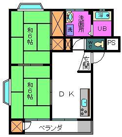 シティハウス 201｜福島県会津若松市幕内南町(賃貸マンション2DK・2階・43.31㎡)の写真 その2