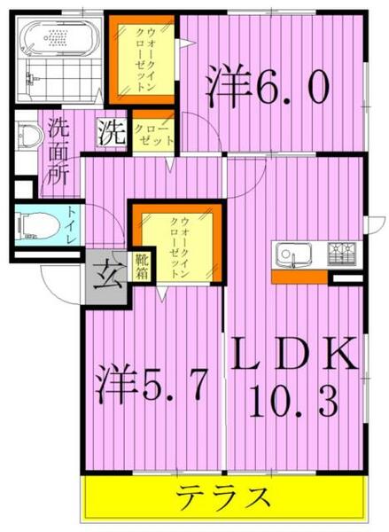 東京都足立区青井４丁目(賃貸アパート2LDK・1階・56.72㎡)の写真 その2