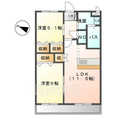 グランベールＡ｜愛知県名古屋市緑区有松幕山(賃貸アパート2LDK・2階・51.30㎡)の写真 その2