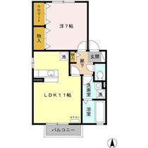 ウィルベリーＩＩ 102 ｜ 大分県日田市大字渡里（賃貸アパート1LDK・1階・45.42㎡） その2