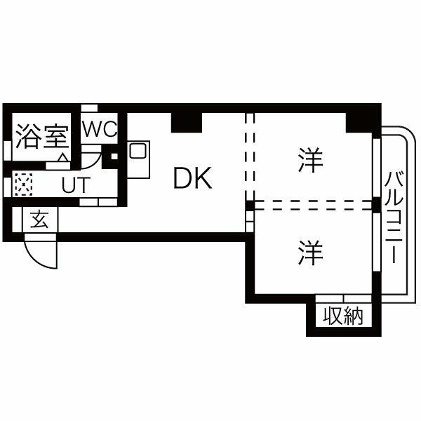 愛知県名古屋市東区山口町(賃貸マンション2DK・6階・35.00㎡)の写真 その2