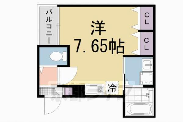 京都府京都市伏見区西大黒町(賃貸アパート1R・2階・20.93㎡)の写真 その2