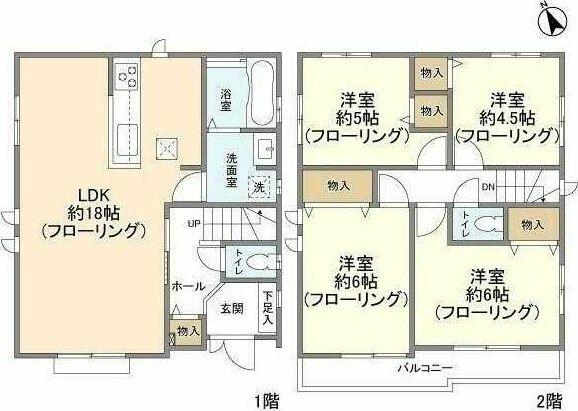 Ｋｏｌｅｔ国立谷保＃１３ -｜東京都国立市谷保(賃貸一戸建4LDK・--・89.74㎡)の写真 その2