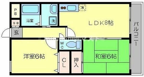 グリーンコート西脇 102｜大阪府大阪市都島区毛馬町３丁目(賃貸マンション2LDK・1階・48.54㎡)の写真 その2