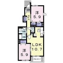 メゾンクレールⅡ 101 ｜ 静岡県浜松市中央区葵西４丁目（賃貸アパート2LDK・1階・55.42㎡） その2