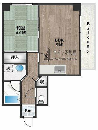 Ｇｒｏｗｔｈ　Ｐａｃｉｆｉｃ　長田｜大阪府東大阪市長田東１丁目(賃貸マンション2DK・4階・43.69㎡)の写真 その2