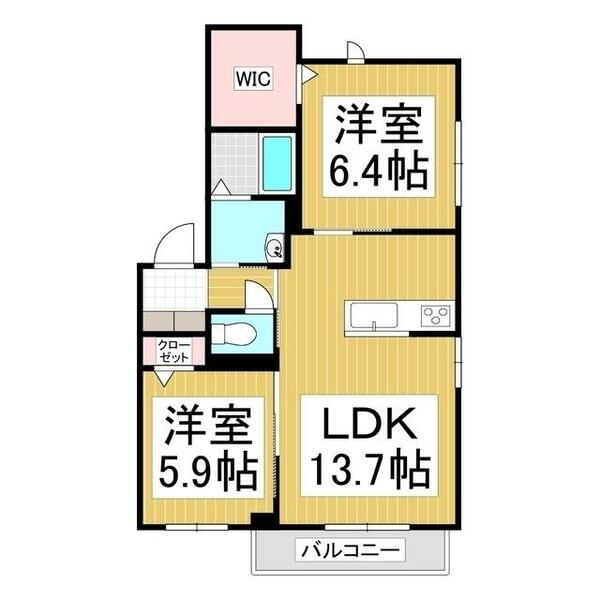 ＭＡＳＴ　ＴＯＷＮ　ＧＲＡＣＥ　Ａ｜長野県茅野市ちの(賃貸アパート2LDK・3階・61.73㎡)の写真 その2