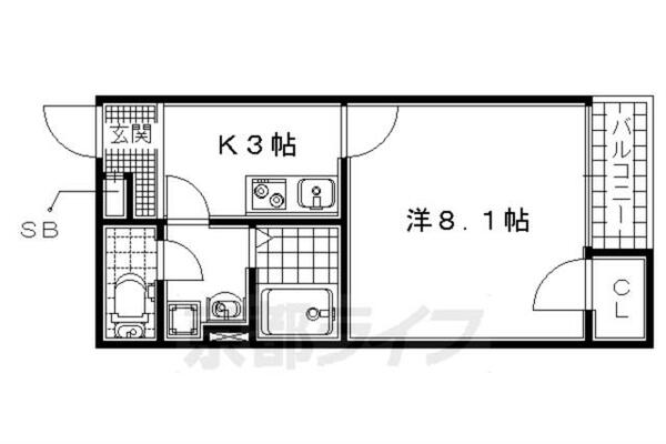 京都府宇治市大久保町南ノ口(賃貸アパート1K・1階・26.06㎡)の写真 その2