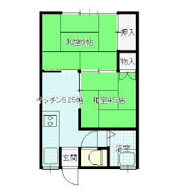 コーポいとう｜岩手県盛岡市三本柳６地割(賃貸アパート2K・2階・33.05㎡)の写真 その2