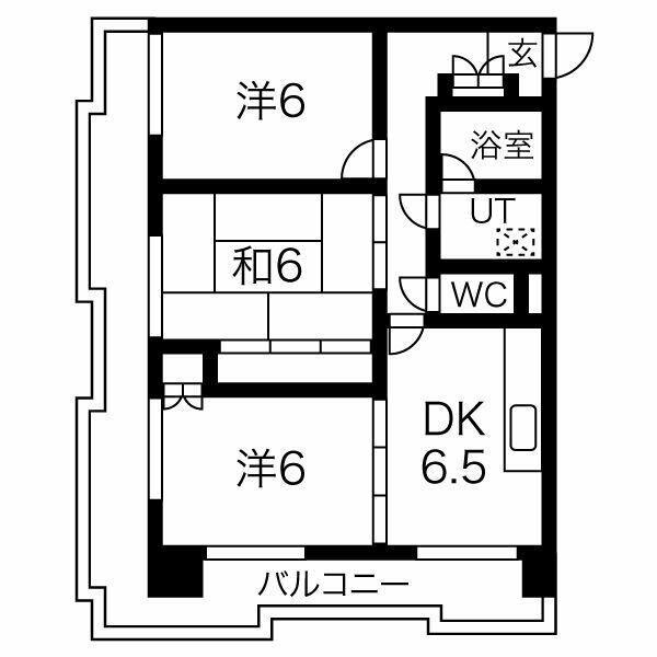 セキスイハイム徳川レジデンス｜愛知県名古屋市東区東大曽根町(賃貸マンション3DK・6階・60.61㎡)の写真 その2