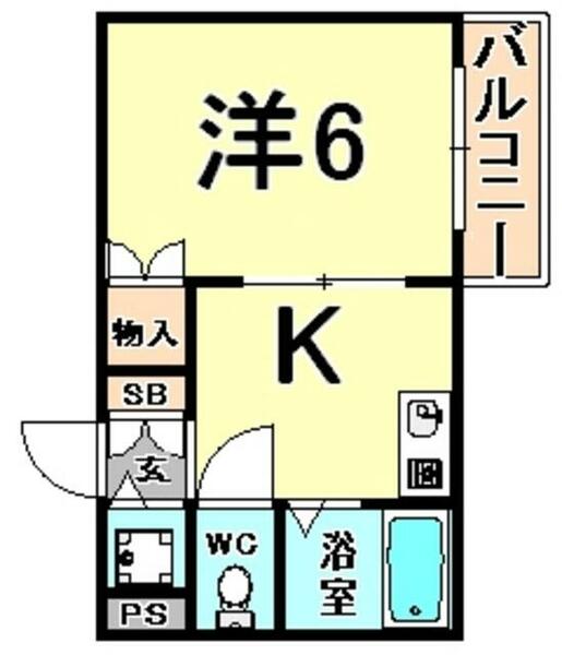 兵庫県尼崎市南塚口町８丁目(賃貸アパート1DK・1階・23.18㎡)の写真 その2