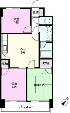 ロイヤル越谷 405｜埼玉県越谷市瓦曽根１丁目(賃貸マンション3DK・4階・55.00㎡)の写真 その2