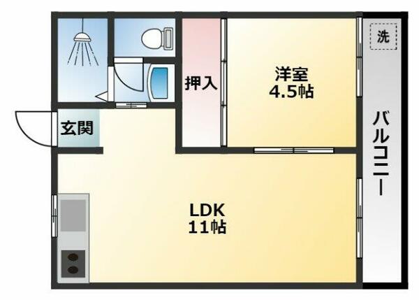 コーポみその　Ａ 202｜大阪府八尾市美園町４丁目(賃貸アパート1LDK・2階・29.20㎡)の写真 その2