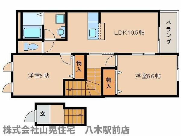 奈良県吉野郡大淀町大字新野(賃貸アパート2LDK・2階・56.31㎡)の写真 その2