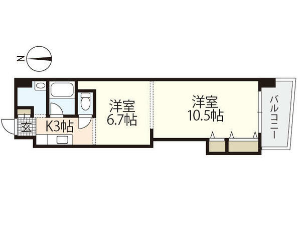 パステロ　アロッジオ４５東蟹屋｜広島県広島市東区東蟹屋町(賃貸マンション2K・3階・43.47㎡)の写真 その2