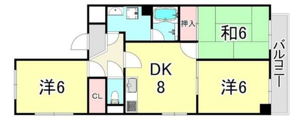 ウイン｜兵庫県西宮市天道町(賃貸アパート3LDK・1階・57.02㎡)の写真 その2
