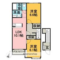 ベルエキップ  ｜ 岐阜県土岐市泉町河合（賃貸アパート2LDK・2階・58.65㎡） その2