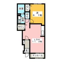 セントポーリアＡ  ｜ 愛知県一宮市馬見塚字西ノ山（賃貸アパート1LDK・1階・43.61㎡） その2