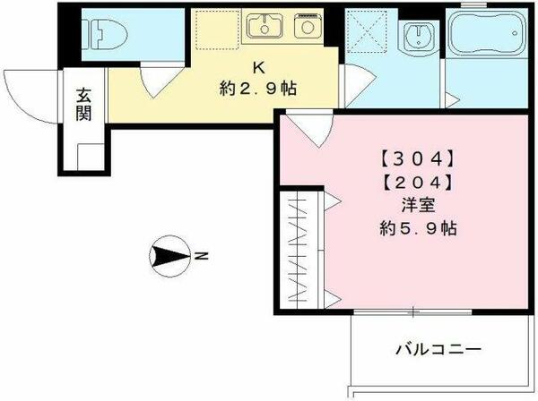 ＡＬＥＧＲＩＡ東花園 204｜大阪府東大阪市吉田５丁目(賃貸アパート1K・2階・23.50㎡)の写真 その2