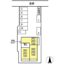 アンビエンテ 203 ｜ 愛知県一宮市向山町２丁目（賃貸アパート1LDK・2階・41.45㎡） その3