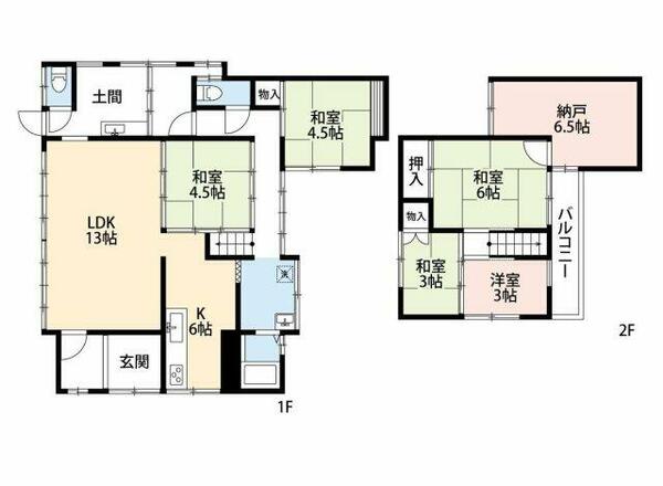 舞鶴市市場借家｜京都府舞鶴市字市場(賃貸一戸建5SLDK・--・98.76㎡)の写真 その2