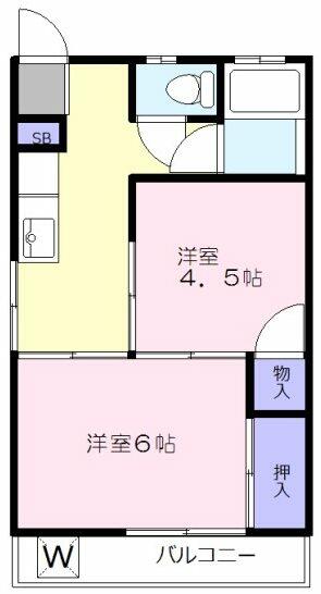 第一小幸荘 101｜東京都調布市西つつじケ丘３丁目(賃貸アパート2K・1階・30.00㎡)の写真 その2