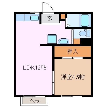 三重県津市垂水(賃貸アパート1LDK・2階・34.02㎡)の写真 その2