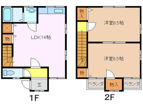 三重県津市河芸町影重(賃貸テラスハウス2LDK・--・69.66㎡)の写真 その2