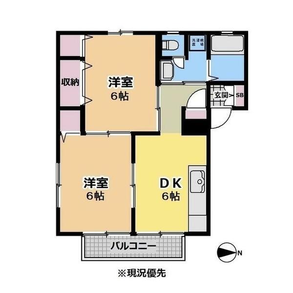 サンライトフラッツＢ棟 102｜埼玉県志木市上宗岡３丁目(賃貸アパート2DK・1階・43.70㎡)の写真 その2