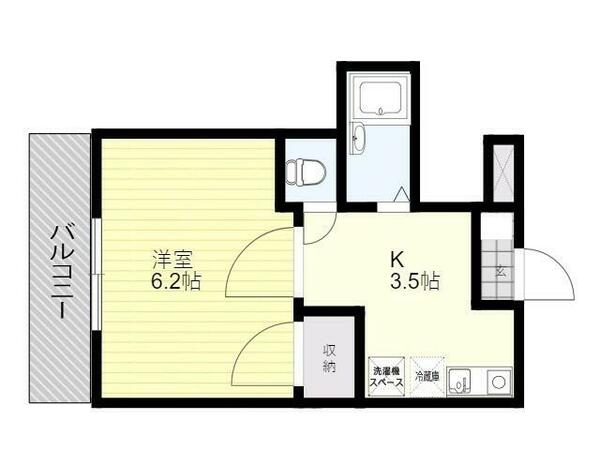 グランジュテ賀来 203｜大分県大分市賀来北１丁目(賃貸マンション1K・2階・22.00㎡)の写真 その2