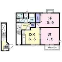 ジャルディーノ・ＫＥＮ　ＩＩ 202 ｜ 茨城県常陸太田市西三町（賃貸アパート2DK・2階・53.73㎡） その2