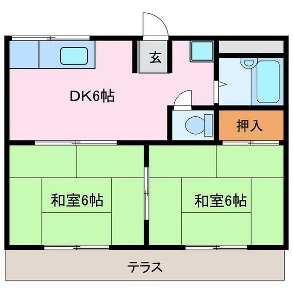 一本木ハイツ 106｜三重県伊勢市吹上２丁目(賃貸アパート2DK・1階・37.80㎡)の写真 その2