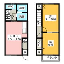 Ａｐｅｒｉｒｅ  ｜ 愛知県知多市岡田字野崎（賃貸テラスハウス2LDK・--・59.62㎡） その2